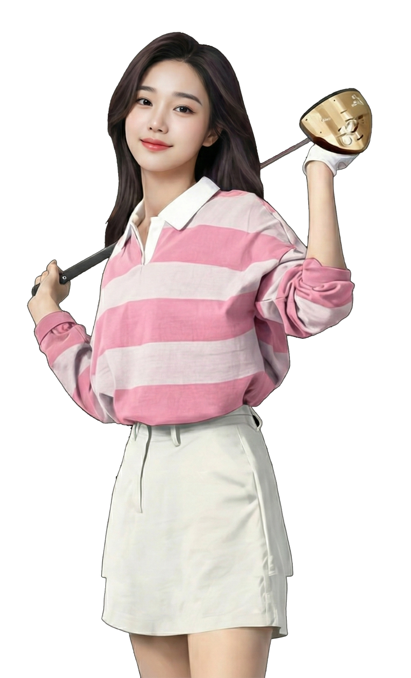 파크골프 채를 든 모델